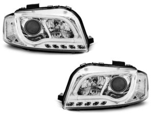 Faruri TUBE LIGHT compatibile cu Audi A3 8P 2003-2008 Chrome