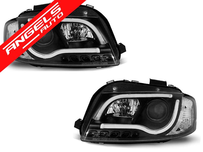 Faruri TUBE LIGHT DRL compatibile cu Audi A3 8P 2003-2008 Black