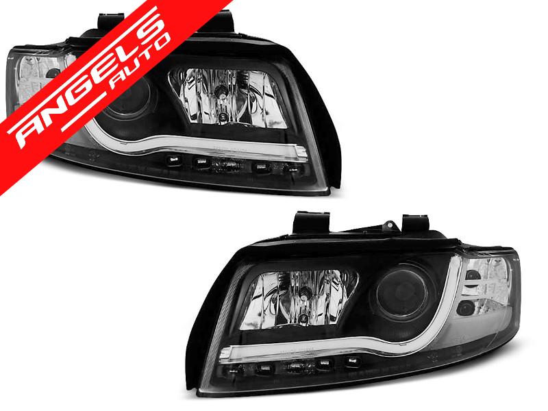 Faruri Tube Light compatibile cu Audi A4 2000-2004 Negru LED
