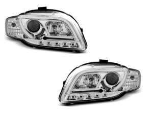 Faruri TUBE LIGHT DRL compatibile cu Audi A4 B7 2004-2008 Chrome
