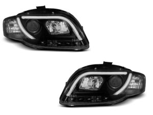 Faruri TUBE LIGHT compatibile cu Audi A4 B7 2004-2008 Black