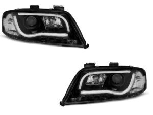 Faruri TUBE LIGHT DRL Negru potrivite pentru compatibile cu Audi A6 05.97-05.01