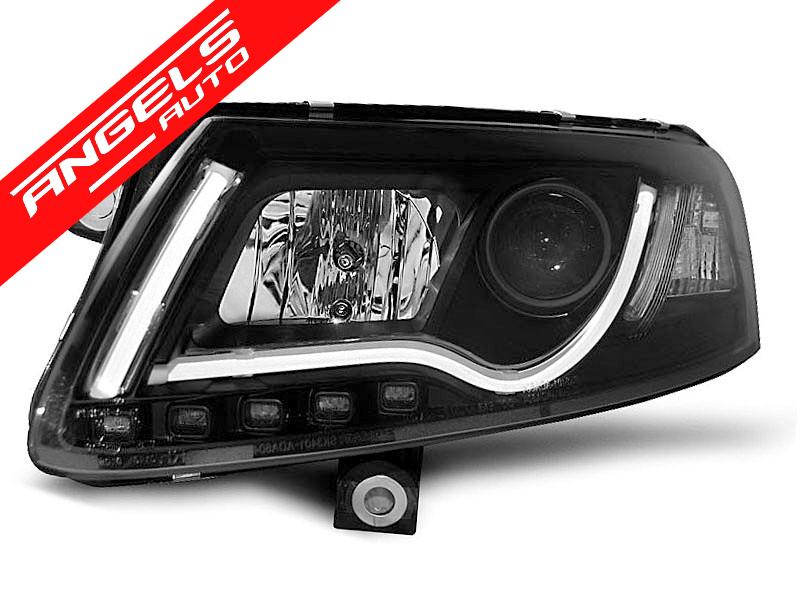 Faruri Xenon TUBE LIGHT Tru DRL Negru compatibile cu Audi A6 C6 (2004-2008) - imagine 3