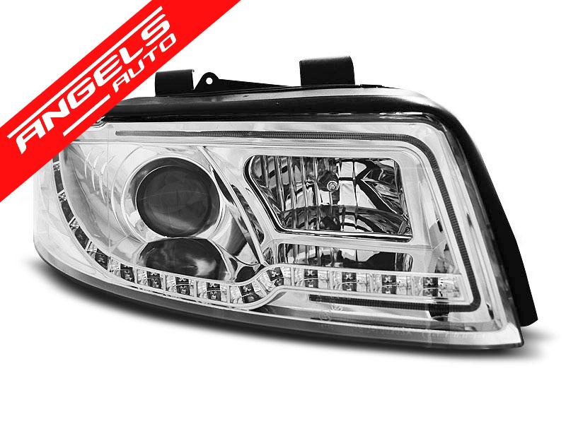 Faruri TUBE LIGHT compatibile cu Audi A4 (2000-2004) Crom - imagine 2
