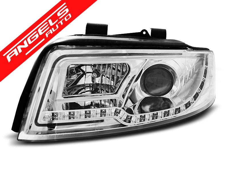 Faruri TUBE LIGHT compatibile cu Audi A4 (2000-2004) Crom - imagine 3