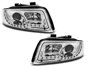 Faruri TUBE LIGHT compatibile cu Audi A4 (2000-2004) Crom
