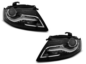 Faruri LED compatibile cu Audi A4 B8 2008-2011 Negru DRL