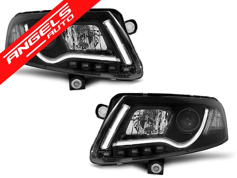 Faruri TUBE LIGHT compatibile cu Audi A6 4F (2004-2008) Negru