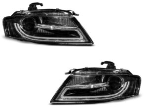 Faruri TRUE DRL compatibile cu Audi A4 B8 (2008-2011) Negru