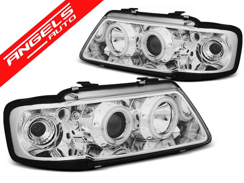 Faruri ANGEL EYES CCFL compatibile cu Audi A3 8L 96-00 CHROME