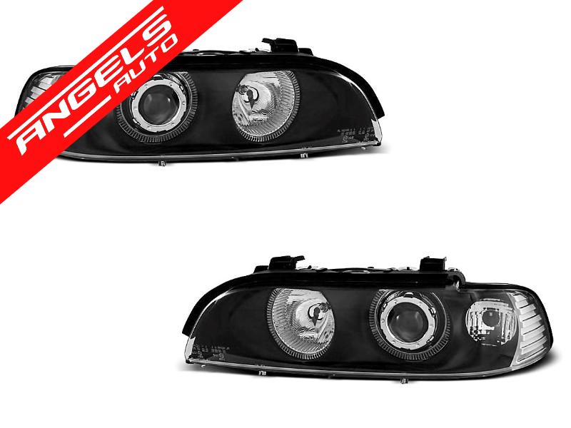 Faruri Angel Eyes compatibile cu BMW E39 (1995-2003) Negru