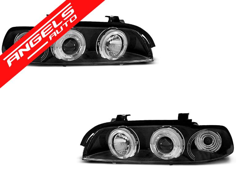 Faruri Angel Eyes compatibile cu BMW E39 (1995-2003) Negru