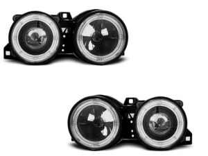 Faruri ANGEL EYES compatibile cu BMW E30 (1982-1994) Negru