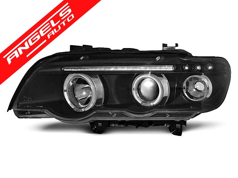 Faruri ANGEL EYES compatibile cu BMW X5 E53 1999-2003 CHROME - imagine 3