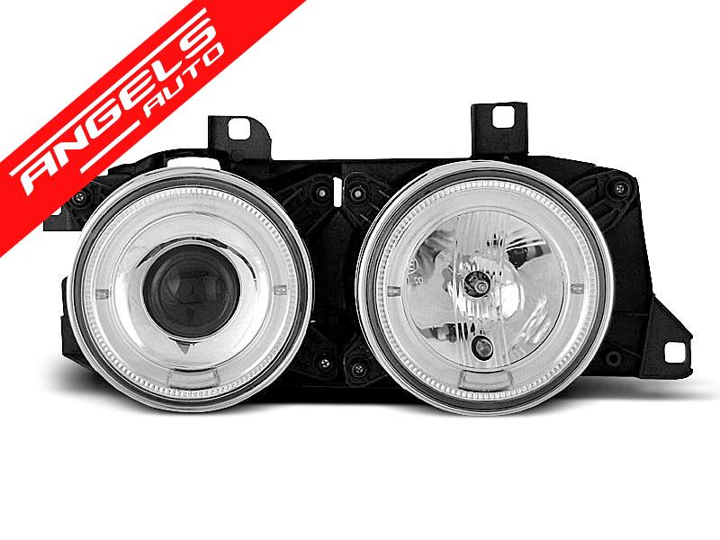 Faruri ANGEL EYES compatibile cu BMW Seria 7 E32/E3 CHROME - imagine 3
