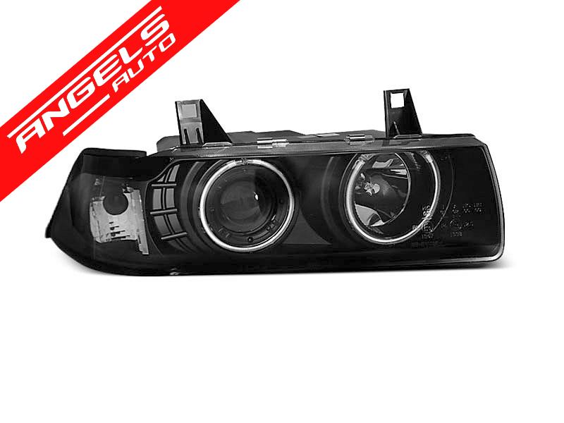 Faruri compatibile cu BMW E36 Coupe ANGEL EYES CCFL 90-99 Negru - imagine 2