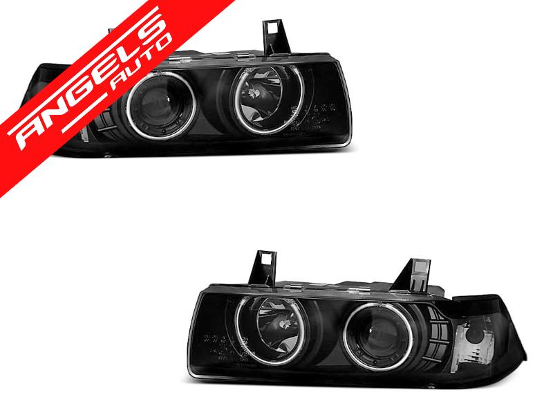 Faruri compatibile cu BMW E36 Coupe ANGEL EYES CCFL 90-99 Negru