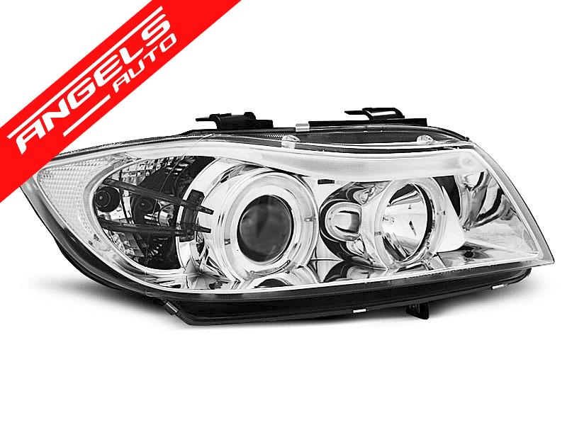 Faruri ANGEL EYES compatibile cu BMW Seria 3 E90/E91 05-08 CHROME - imagine 2