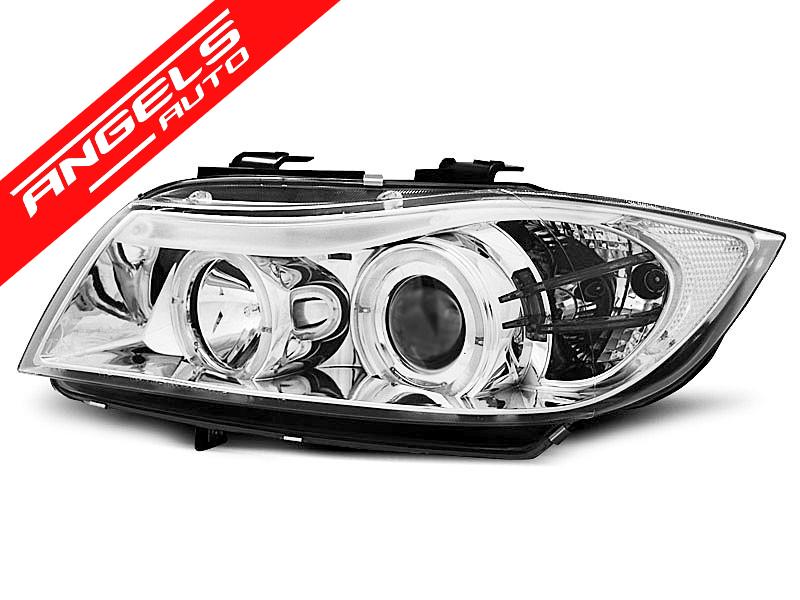 Faruri ANGEL EYES compatibile cu BMW Seria 3 E90/E91 05-08 CHROME - imagine 3