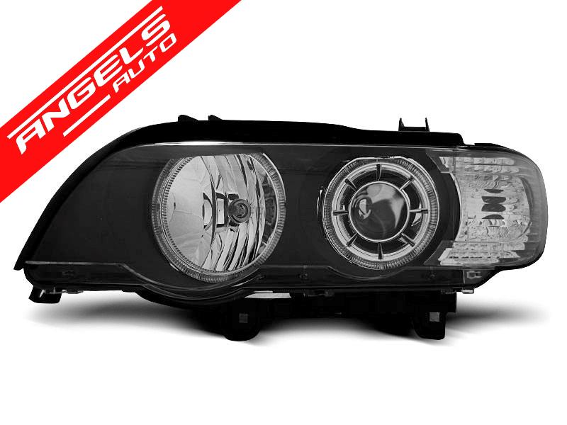 Faruri Xenon ANGEL EYES compatibile cu BMW X5 E53 (09.1999-10.2003) Negru - imagine 3
