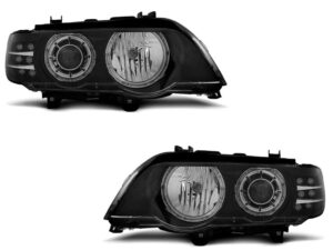 Faruri XENON Faruri ANGEL EYES Negru LED INDICATOR potrivite pentru compatibile cu BMW  X5 E53 09.99-10.03