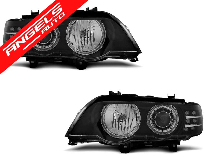 Faruri XENON Faruri ANGEL EYES Negru LED INDICATOR potrivite pentru compatibile cu BMW X5 E53 09.99-10.03