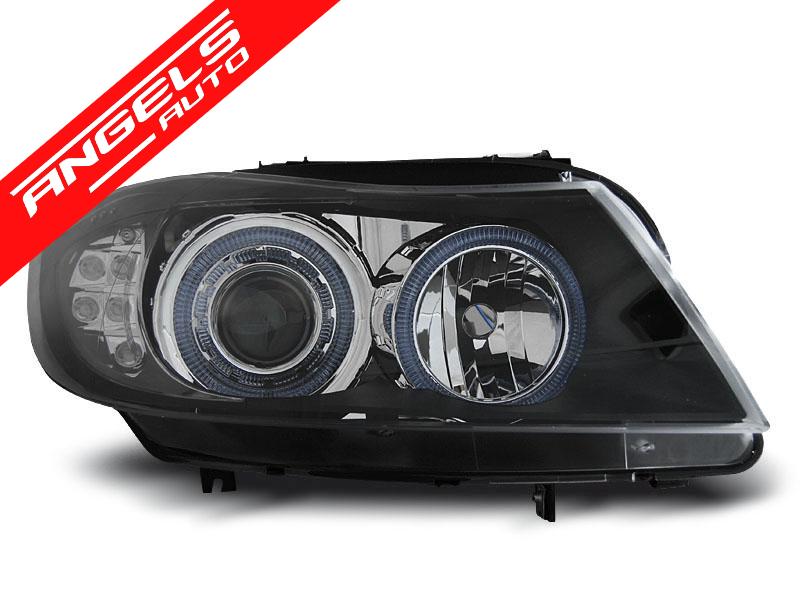 Faruri ANGEL EYES Indicator LED compatibile cu BMW E90/E91 (03.2005-08.2008) Negru - imagine 2