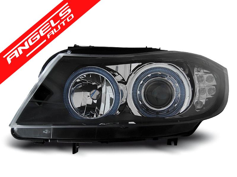 Faruri ANGEL EYES Indicator LED compatibile cu BMW E90/E91 (03.2005-08.2008) Negru - imagine 3