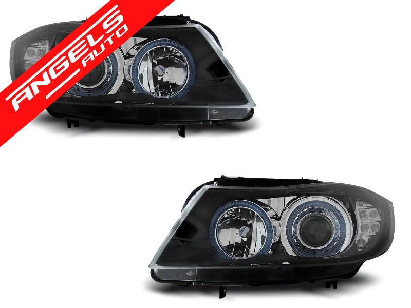 Faruri ANGEL EYES Indicator LED compatibile cu BMW E90/E91 (03.2005-08.2008) Negru