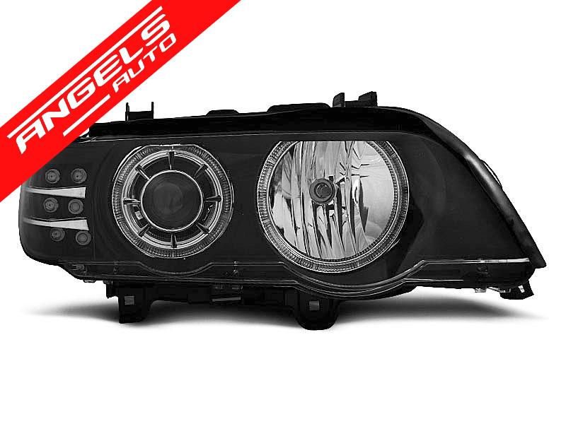 Faruri ANGEL EYES Negru LED INDICATOR potrivite pentru compatibile cu BMW X5 E53 09.99-10.03 - imagine 2