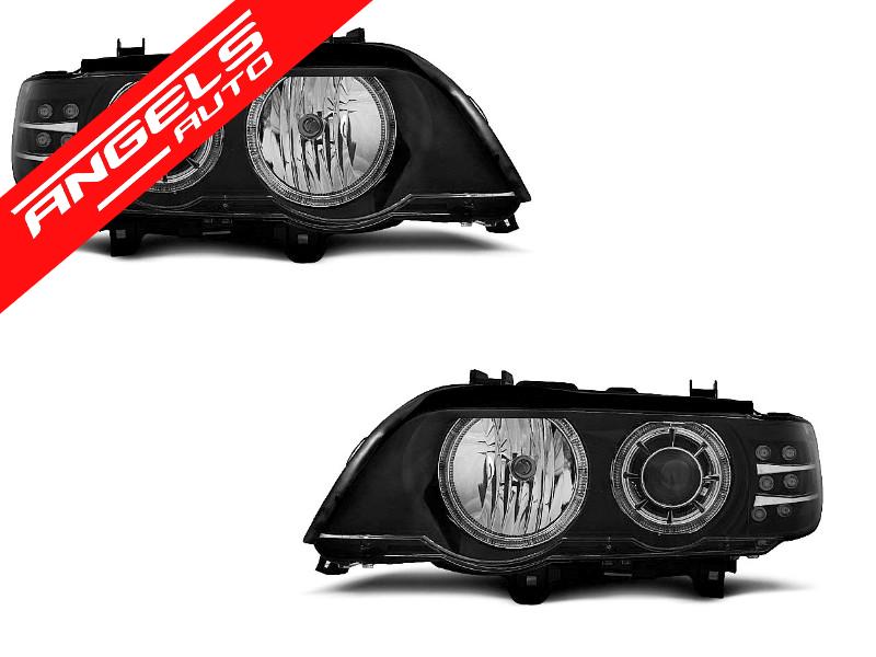 Faruri ANGEL EYES Negru LED INDICATOR potrivite pentru compatibile cu BMW X5 E53 09.99-10.03