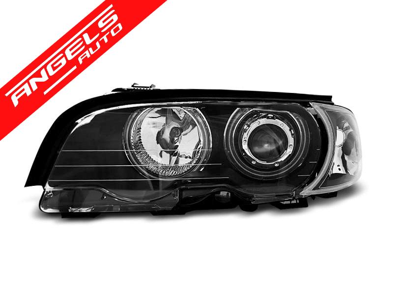 Faruri ANGEL EYES CCFL compatibile cu BMW Seria 3 E46 Coupe Cabrio (04.1999-03.2003) Negru - imagine 3