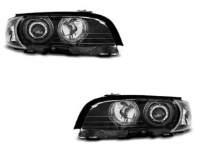 Faruri ANGEL EYES CCFL compatibile cu BMW Seria 3 E46 Coupe Cabrio (04.1999-03.2003) Negru