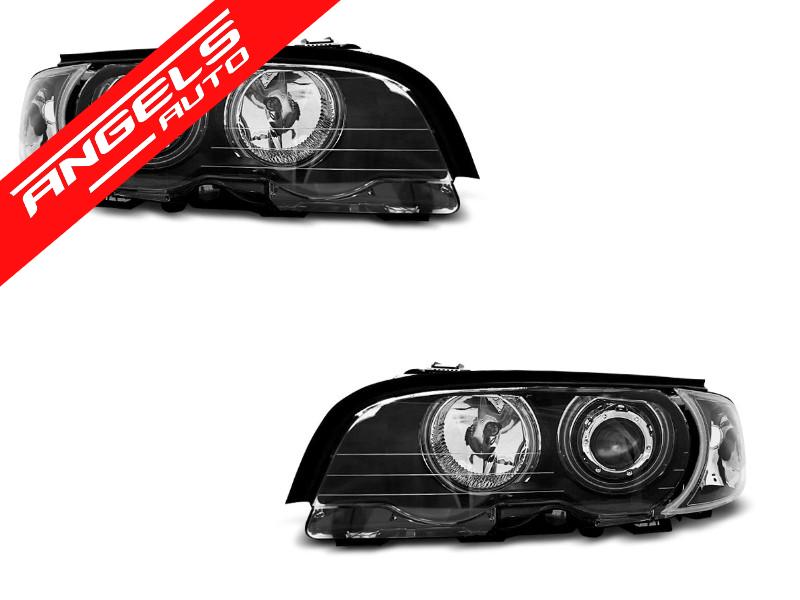 Faruri ANGEL EYES CCFL compatibile cu BMW Seria 3 E46 Coupe Cabrio (04.1999-03.2003) Negru
