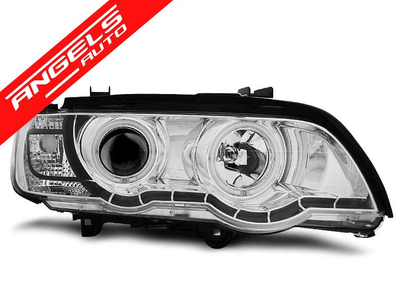 Faruri XENON Faruri ANGEL EYES CHROME potrivite pentru compatibile cu BMW X5 E53 09.99-10.03 - imagine 2