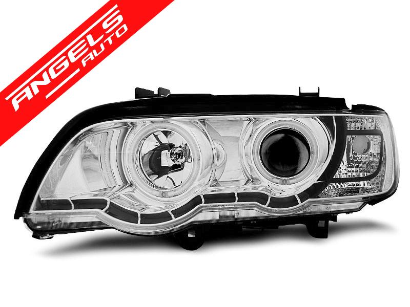 Faruri XENON Faruri ANGEL EYES CHROME potrivite pentru compatibile cu BMW X5 E53 09.99-10.03 - imagine 3