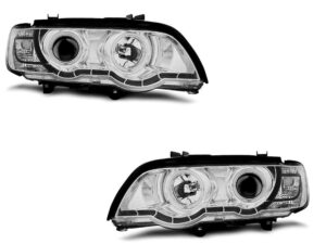Faruri XENON Faruri ANGEL EYES CHROME potrivite pentru compatibile cu BMW  X5 E53 09.99-10.03