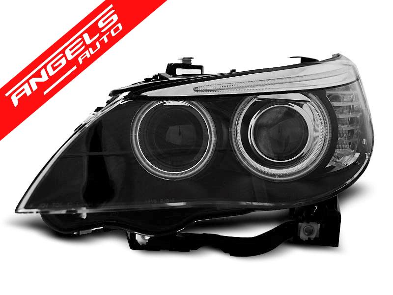 Faruri Xenon ANGEL EYES compatibile cu BMW Seria 5 E60/E61 (2005-2007) Negru - imagine 3