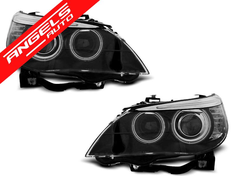 Faruri Xenon ANGEL EYES compatibile cu BMW Seria 5 E60/E61 (2005-2007) Negru