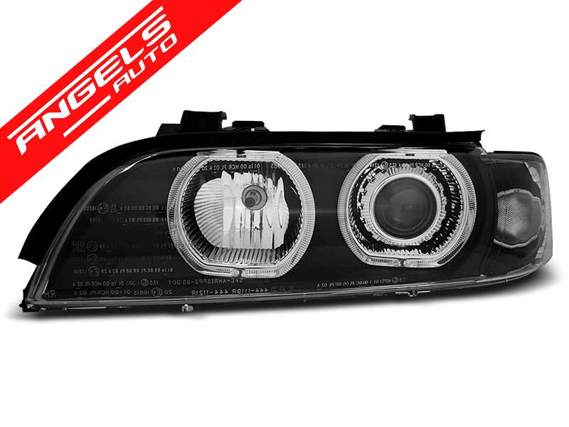 Faruri ANGEL EYES LED compatibile cu BMW Seria 5 E39 95-03 Negru - imagine 3