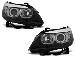Faruri ANGEL EYES LED compatibile cu BMW  E60/E61 (2003-2007) Negru