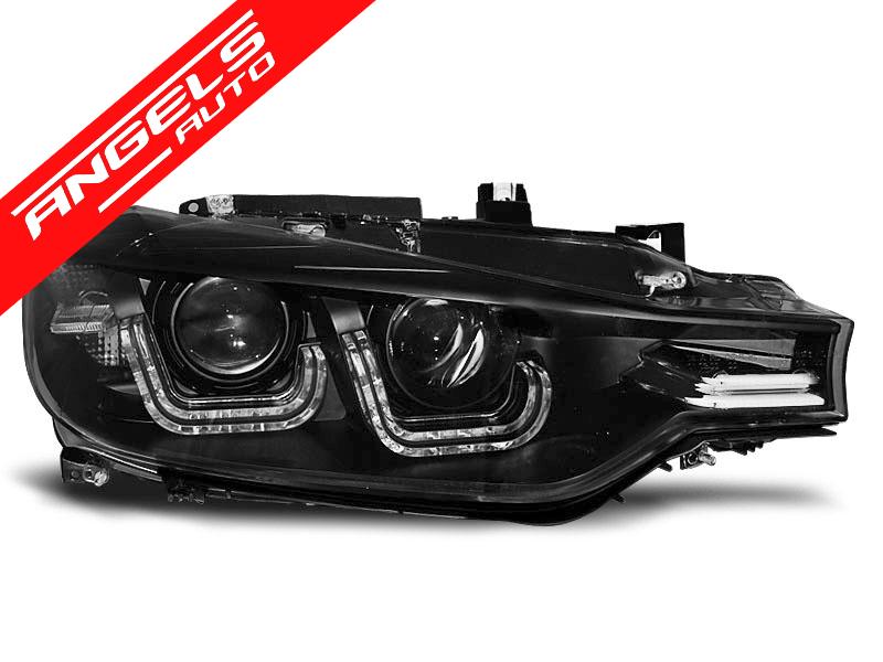 Faruri U-LED LIGHT compatibile cu BMW Seria 3F30/F31 2011 - 2015 Black - imagine 2