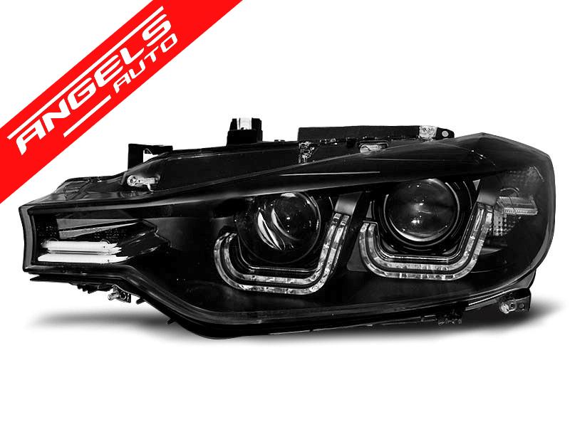 Faruri U-LED LIGHT compatibile cu BMW Seria 3F30/F31 2011 - 2015 Black - imagine 3