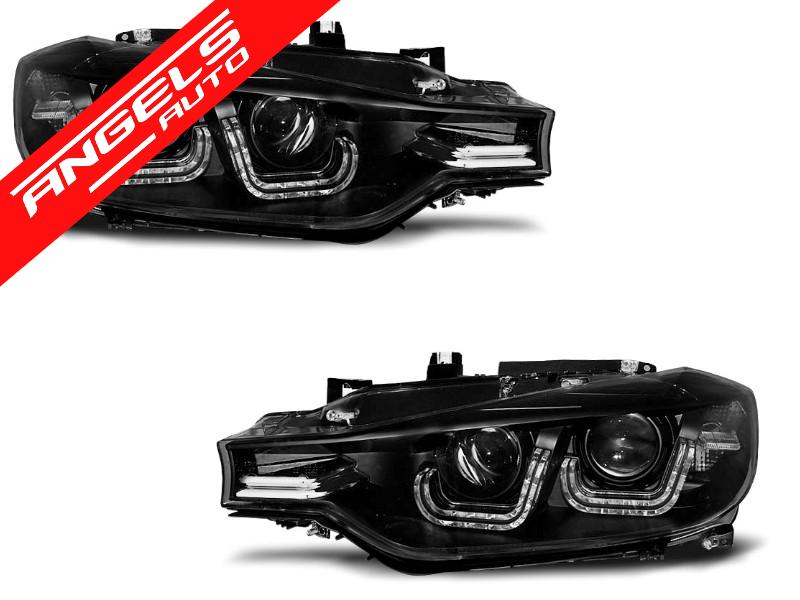 Faruri U-LED LIGHT compatibile cu BMW Seria 3F30/F31 2011 - 2015 Black