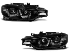 Faruri XENON Faruri U-LED LIGHT Negru potrivite pentru compatibile cu BMW  F30/F31 10.11 - 05.15