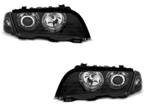 Faruri ANGEL EYES LED compatibile cu BMW Seria 3 E46 98-01 Negru