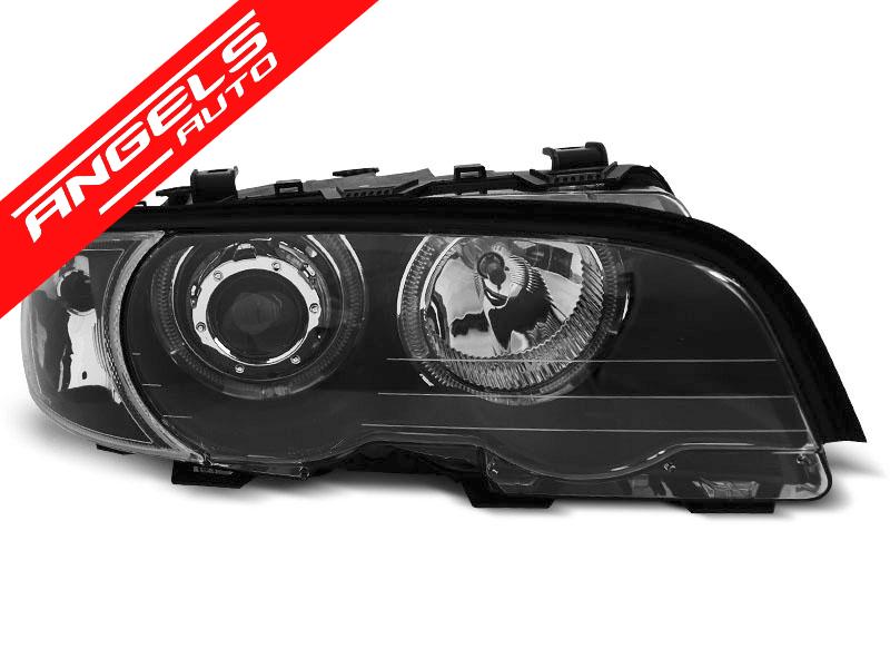 Faruri ANGEL EYES LED compatibile cu BMW Seria 3 E46 COUPE 99-03 Negru - imagine 2