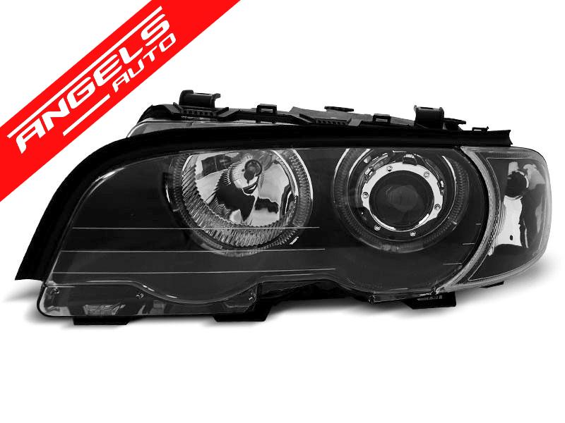 Faruri ANGEL EYES LED compatibile cu BMW Seria 3 E46 COUPE 99-03 Negru - imagine 3