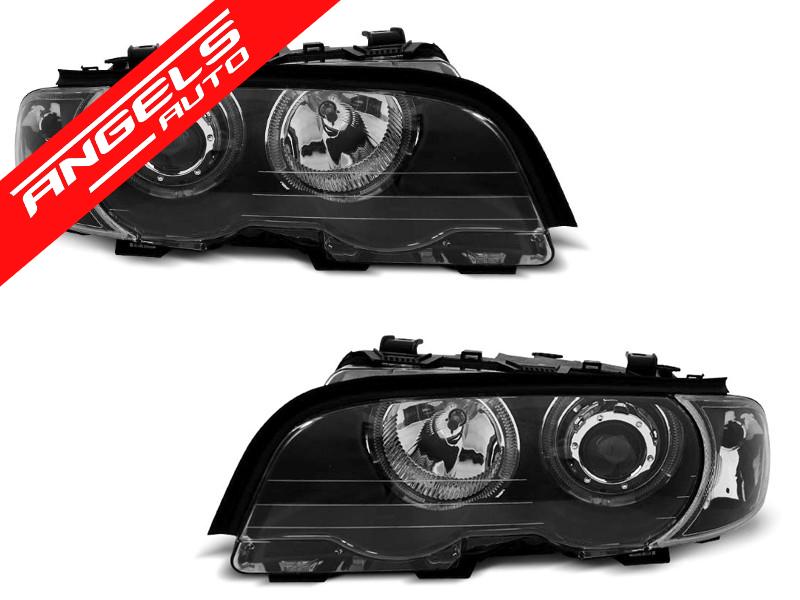 Faruri ANGEL EYES LED compatibile cu BMW Seria 3 E46 COUPE 99-03 Negru