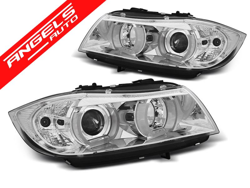 Faruri U-LED LIGHT 3D compatibile cu BMW Seria 3 E90/E91 2005-2008 Chrome